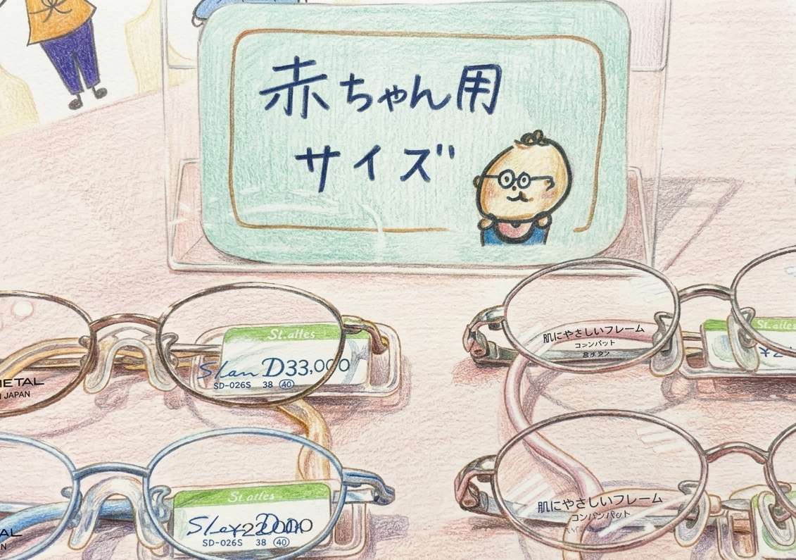 【奥州市】「赤ちゃんにメガネ？」と不安なパパ・ママへ。38サイズの在庫をご用意している理由。